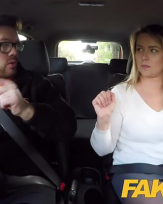 Fake Driving School Czech babe Nikky Dream orgasms during hard fucking